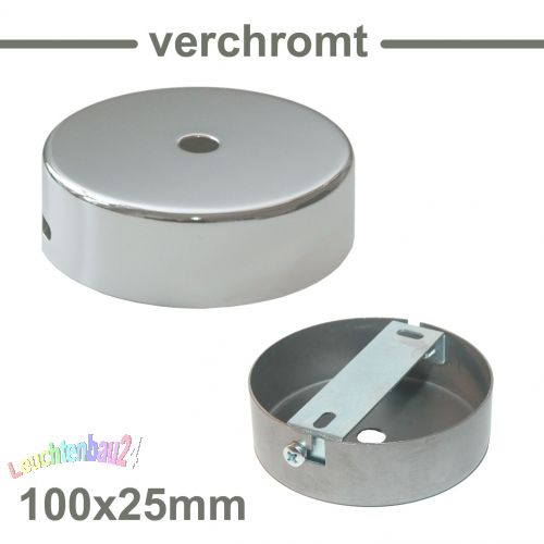 Deckenbaldachin aus Edelstahl mit Chrom finish, 80×25 mm incl