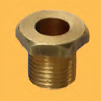 Messing 6-kant Trompetennippel, 13x13mm, M10x1x10