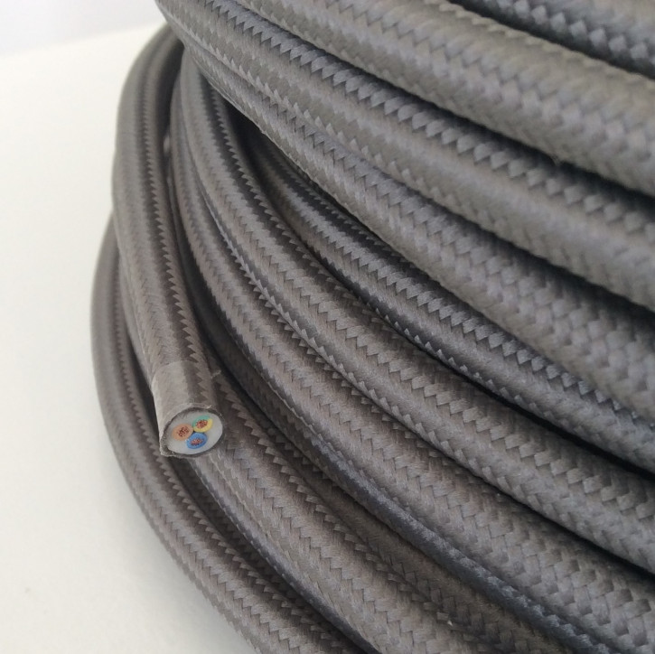 Creative Cables - Round Textile Cable, Jute, Plain Hay Colours, RN23-1