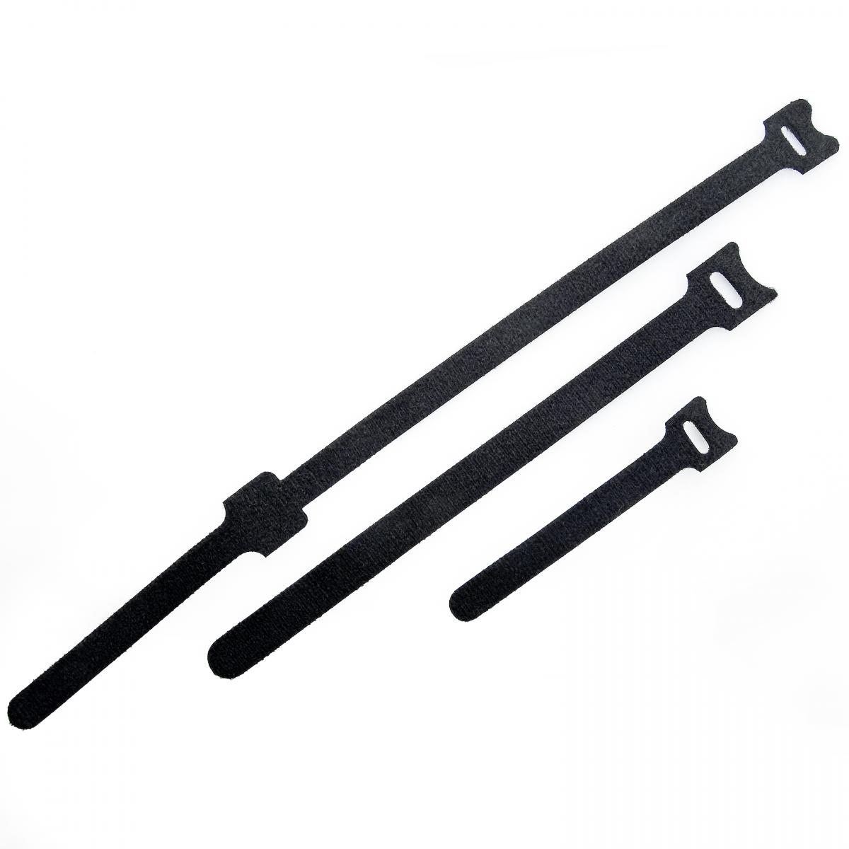 Wiederverwendbare Kabelbinder Aus Mikrofaser-Stoff – 30 Stück, 17,8 Cm, Schwarz, Mit Klettverschluss
