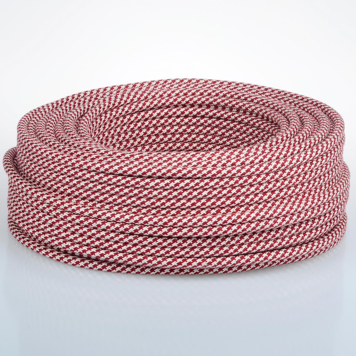 Klartext LUMIÈRE Textilkabel Für Beleuchtung – 3x0,75mm, Rot, 3 Meter, Inkl. Erdkabel