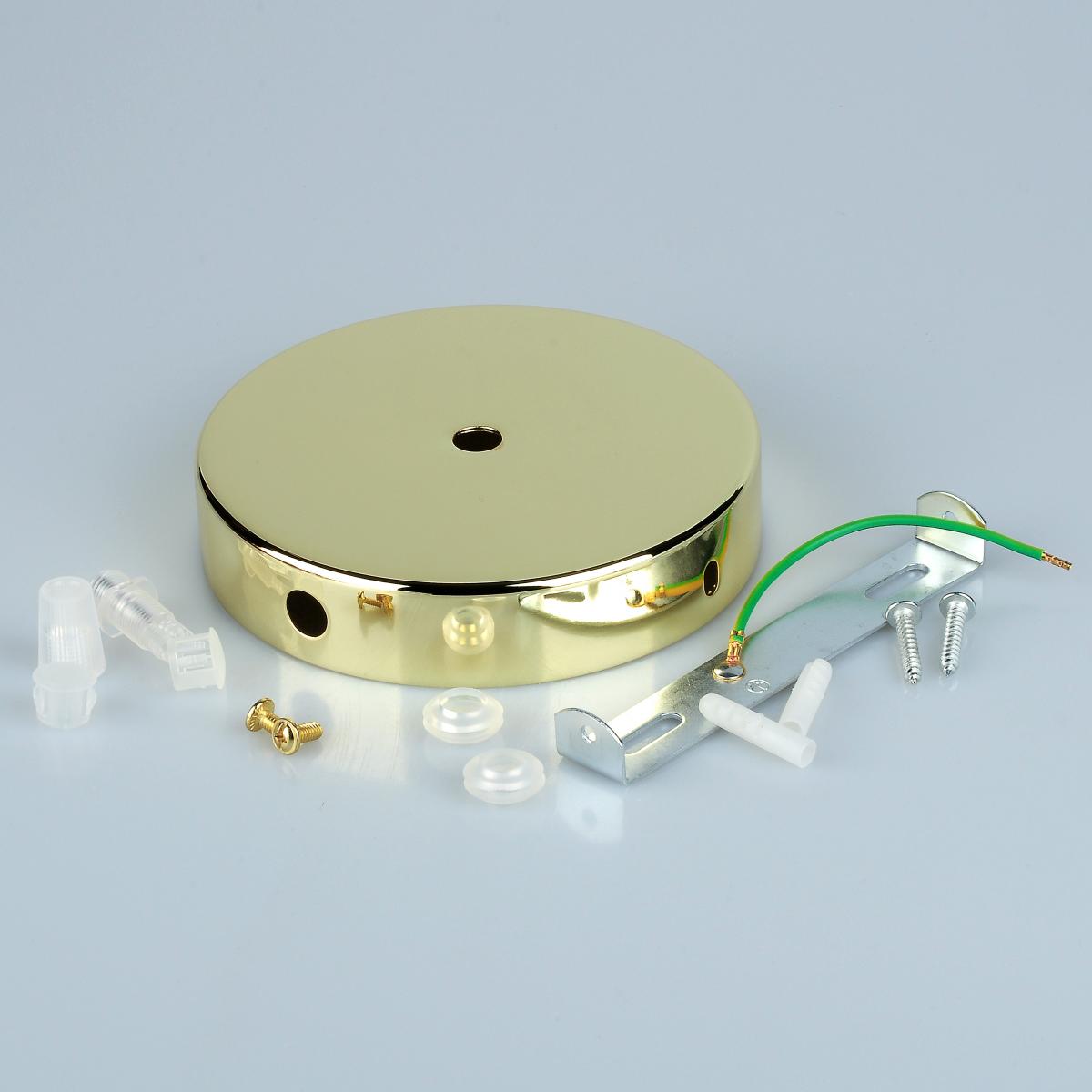 KCO Lighting Baldachin-Set Aus Messing – 12 Cm Rund, Für Hängeleuchten, Deckenmontage