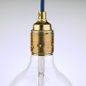 Fassung E27 messingfarben  Gewindemantel  M10x1 mit Zugentlastung Messing