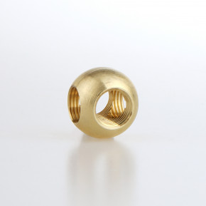 Messingkugel mit Kreuzgewinde, Durchmesser 20mm, 4 x M10x1