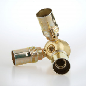 Messing Verbinder, 2.tlg Hohlkörper, 3xM10x1 (45°) +2x M10x1