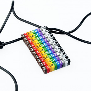 Kabelmarker-Clips, bedruckt mit Ziffern 0-9, Kabeldurchmesser bis 6mm