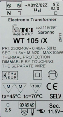 Tronic-Touch-Trafo, 105VA, TCI WT 105 /X, dimmbar, regelb. Sensor
