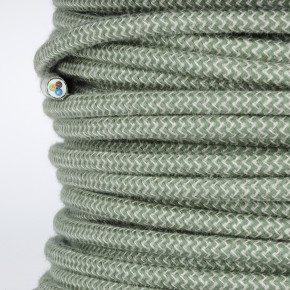 Creative Cables Textilkabel Rund – Zick-Zack Muster, Schwarz Mit Seideneffekt – 5 Meter, 3x0,75 Mm²