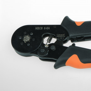 Selbsteinstellende Sechskant-Crimpzange für Aderendhülsen mit Seiteneinführung