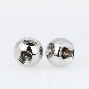 Messing-Kugel, Ø 20 mm, Bohrung m. Winkelgewinde 90°, 2 x M10x1  